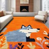 Ultra Soft Area Rug, Non Slip, Stain Resistant, Washable Area Rugs for Living Room, Bedroom, Expressive Youth Themed Illustrative Art(Orange)