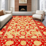 Ultra Soft Area Rug, Non Slip, Stain Resistant, Washable Area Rugs for Living Room, Bedroom, Vibrant Floral Radiance Motif(Red)