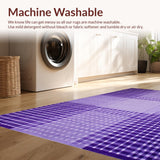 Ultra Soft Area Rug, Non Slip, Stain Resistant, Washable Area Rugs for Living Room, Bedroom, Unique Textured Wavy Patterned Print(Purple)