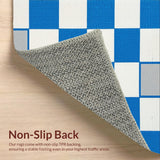 Ultra Soft Area Rug, Non Slip, Stain Resistant, Washable Area Rugs for Living Room, Bedroom, Dynamic Pastel Hopscotch Design(Blue)