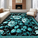 Teal and Black Blossom Harmony(Blue)