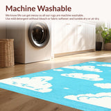 Ultra Soft Area Rug, Non Slip, Stain Resistant, Washable Area Rugs for Living Room, Bedroom, Vibrant Sky Blue Aesthetic(Blue)