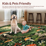 Ultra Soft Area Rug, Non Slip, Stain Resistant, Washable Area Rugs for Living Room, Bedroom, Witchy Aesthetic Cozy Patterns(Green)