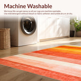 Ultra Soft Area Rug, Non Slip, Stain Resistant, Washable Area Rugs for Living Room, Bedroom, Cozy Textured Symmetrical Elements(Orange)