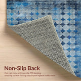 Ultra Soft Area Rug, Non Slip, Stain Resistant, Washable Area Rugs for Living Room, Bedroom, Artistic Bow Carpet(Blue)