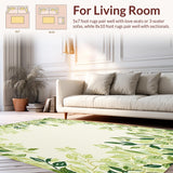 Botanical Retreat Patio Area in Green Beige Lush Foliage(Beige)