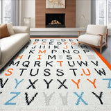 Ultra Soft Area Rug, Non Slip, Stain Resistant, Washable Area Rugs for Living Room, Bedroom, Soft Earthy Toned Alphabet Design(Orange)