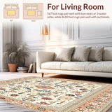 Ultra Soft Area Rug, Non Slip, Stain Resistant, Washable Area Rugs for Living Room, Bedroom, Beige Boho Bathroom for Tub Shower(Ivory)