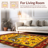 Ultra Soft Area Rug, Non Slip, Stain Resistant, Washable Area Rugs for Living Room, Bedroom, Cozy Rustic Yellow Animal Print(Yellow)