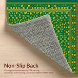 Ultra Soft Area Rug, Non Slip, Stain Resistant, Washable Area Rugs for Living Room, Bedroom, Serene Pastel Clover Design(Green)