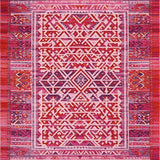 Ultra Soft Area Rug, Non Slip, Stain Resistant, Washable Area Rugs for Living Room, Bedroom, Rustic Vibrant Diamond Arrangement(Red)