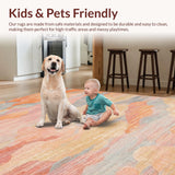 Ultra Soft Area Rug, Non Slip, Stain Resistant, Washable Area Rugs for Living Room, Bedroom, Peach Breeze: Soft, Stylish, and Spacious Rug(Orange)