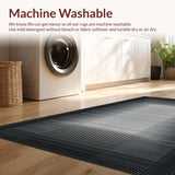 Ultra Soft Area Rug, Non Slip, Stain Resistant, Washable Area Rugs for Living Room, Bedroom, Contemporary Black and White Aesthetic(Black)