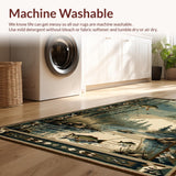 Ultra Soft Area Rug, Non Slip, Stain Resistant, Washable Area Rugs for Living Room, Bedroom, Rustic Nature-Inspired Lodge Aesthetic(Brown)