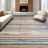 Ultra Soft Area Rug, Non Slip, Stain Resistant, Washable Area Rugs for Living Room, Bedroom, Inviting Warm Toned Stripe Composition(Orange)