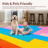 Ultra Soft Area Rug, Non Slip, Stain Resistant, Washable Area Rugs for Living Room, Bedroom, Multicolored Fun Activity Surface(Orange)