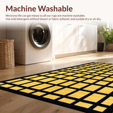 Ultra Soft Area Rug, Non Slip, Stain Resistant, Washable Area Rugs for Living Room, Bedroom, Chic Ogee Patterned Aesthetic(Yellow)