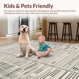 Ultra Soft Area Rug, Non Slip, Stain Resistant, Washable Area Rugs for Living Room, Bedroom, Sleek Contemporary 3D Design Element(Black)