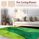 Ultra Soft Area Rug, Non Slip, Stain Resistant, Washable Area Rugs for Living Room, Bedroom, Moss Aesthetic Washable Playroom Shag Carpet(Green)