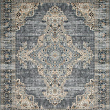 Ultra Soft Area Rug, Non Slip, Stain Resistant, Washable Area Rugs for Living Room, Bedroom, Earthy Toned Vintage Floral Motif(Gray)