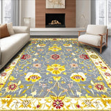 Ultra Soft Area Rug, Non Slip, Stain Resistant, Washable Area Rugs for Living Room, Bedroom, Elegant Color Splash Floral Theme(Blue)