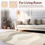 Ultra Soft Area Rug, Non Slip, Stain Resistant, Washable Area Rugs for Living Room, Bedroom, Transitional Earthy Tone Aesthetic(Beige)