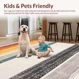 Ultra Soft Area Rug, Non Slip, Stain Resistant, Washable Area Rugs for Living Room, Bedroom, Contemporary Multicolor Tassel Accent(Orange)