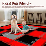 Ultra Soft Area Rug, Non Slip, Stain Resistant, Washable Area Rugs for Living Room, Bedroom, Vibrant Geometric Music Icons(Red)