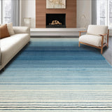 Ultra Soft Area Rug, Non Slip, Stain Resistant, Washable Area Rugs for Living Room, Bedroom, Soft Striped Area Rug: Contemporary Ombre Carpet(Blue)