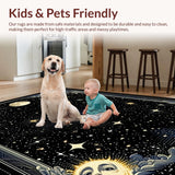 Ultra Soft Area Rug, Non Slip, Stain Resistant, Washable Area Rugs for Living Room, Bedroom, Haunting Star-Dusted Minimalism(Black)