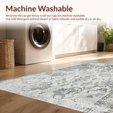 Ultra Soft Area Rug, Non Slip, Stain Resistant, Washable Area Rugs for Living Room, Bedroom, Rustic Gray Textured Elements(Beige)