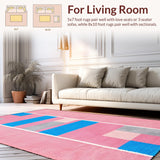 Ultra Soft Area Rug, Non Slip, Stain Resistant, Washable Area Rugs for Living Room, Bedroom, Charming Interactive Game Design(Pink)
