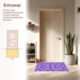 Ultra Soft Area Rug, Non Slip, Stain Resistant, Washable Area Rugs for Living Room, Bedroom, Chic Abstract Irregular Tiling Art(Purple)