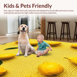Ultra Soft Area Rug, Non Slip, Stain Resistant, Washable Area Rugs for Living Room, Bedroom, Vibrant Lemon Pattern Bathroom Non-Slip Rug(Yellow)