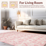 Ultra Soft Area Rug, Non Slip, Stain Resistant, Washable Area Rugs for Living Room, Bedroom, Pink Bow Area Rug, Chic Design(Pink)