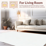 Ultra Soft Area Rug, Non Slip, Stain Resistant, Washable Area Rugs for Living Room, Bedroom, Warm Cozy Embroidered Greetings(White)