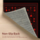 Ultra Soft Area Rug, Non Slip, Stain Resistant, Washable Area Rugs for Living Room, Bedroom, Trendy Soft Edge Dice Concept(Red)