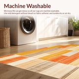 Ultra Soft Area Rug, Non Slip, Stain Resistant, Washable Area Rugs for Living Room, Bedroom, Abstract Art with Beige Orange Gold Tones(Yellow)