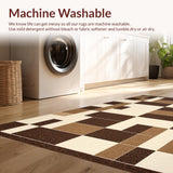 Ultra Soft Area Rug, Non Slip, Stain Resistant, Washable Area Rugs for Living Room, Bedroom, Elegant Creamy Tiled Arrangement(Beige)