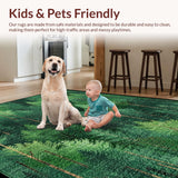 Ultra Soft Area Rug, Non Slip, Stain Resistant, Washable Area Rugs for Living Room, Bedroom, Nature-Inspired Evergreen Terrain(Green)