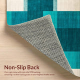 Ultra Soft Area Rug, Non Slip, Stain Resistant, Washable Area Rugs for Living Room, Bedroom, Elegant Teal Earth Tone Hues(Blue)