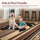 Ultra Soft Area Rug, Non Slip, Stain Resistant, Washable Area Rugs for Living Room, Bedroom, Rustic Nature-Inspired Bear Design(Black)