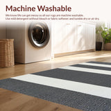 Ultra Soft Area Rug, Non Slip, Stain Resistant, Washable Area Rugs for Living Room, Bedroom, Vibrant Patterned Coastal Design(Gray)