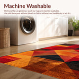 Ultra Soft Area Rug, Non Slip, Stain Resistant, Washable Area Rugs for Living Room, Bedroom, Warm Toned Copper Bedroom Non-Slip Aesthetic Carpet(Red)