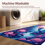 Ultra Soft Area Rug, Non Slip, Stain Resistant, Washable Area Rugs for Living Room, Bedroom, Kawaii Pastel Rainbow Nursery Plush Carpet(Pink)