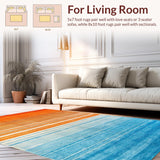 Ultra Soft Area Rug, Non Slip, Stain Resistant, Washable Area Rugs for Living Room, Bedroom, Artistic Transitioning Color Palette(Orange)