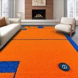 Ultra Soft Area Rug, Non Slip, Stain Resistant, Washable Area Rugs for Living Room, Bedroom, Striking Graphic Tech-Inspired Design(Orange)