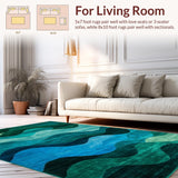 Ultra Soft Area Rug, Non Slip, Stain Resistant, Washable Area Rugs for Living Room, Bedroom, Eclectic Modern Color Splash(Blue)