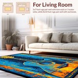 Artistic Round Guitar Motif(Blue)