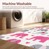 Ultra Soft Area Rug, Non Slip, Stain Resistant, Washable Area Rugs for Living Room, Bedroom, Soft Gray Pastel Animal Print(Pink)